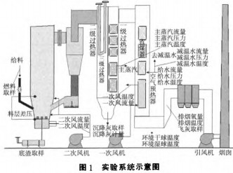 生物質鍋爐實驗系統示意圖 生物質鍋爐實驗系統示意圖